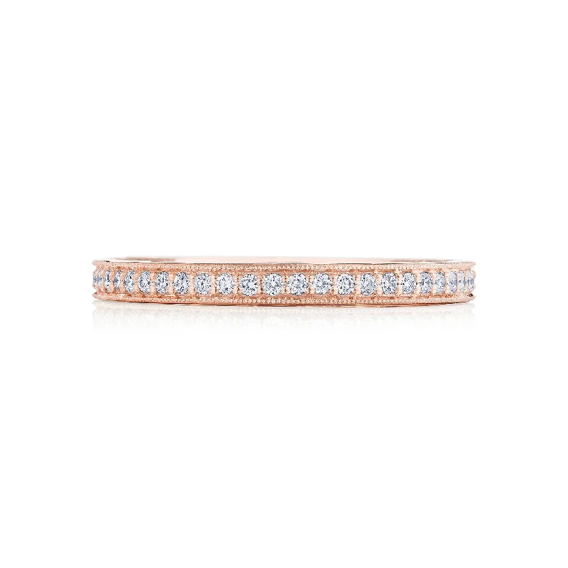 rose gold engagement rings for women -Tacori Coastal Crescent Pave Diamond Wedding Band