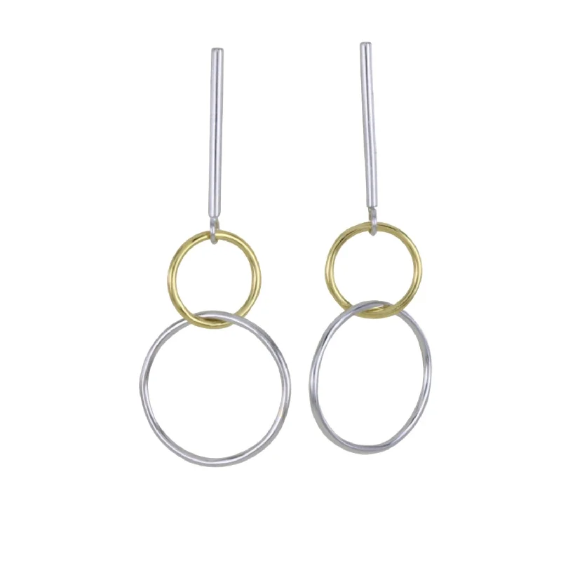 luxury rings for women -Bar and Twin Ring Drop Earrings