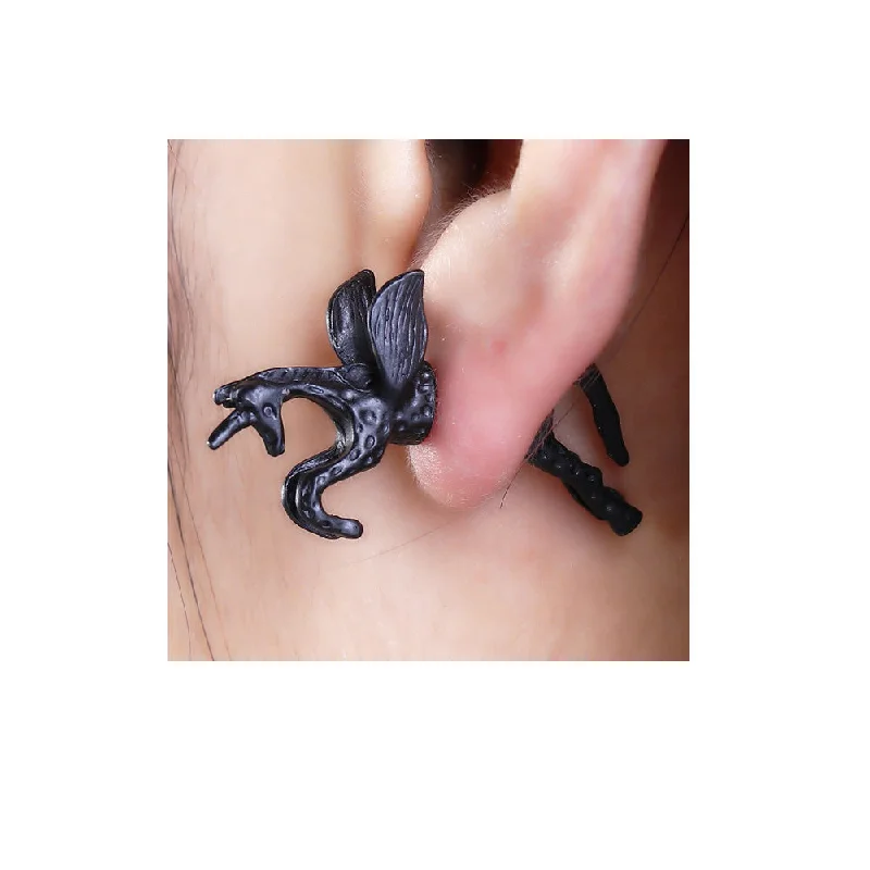 stackable rings for women -SEXY SPARKLES Sexy Sparkles Pegasus Flying Horse 3D Double Sided Ear Stud Earrings for Women