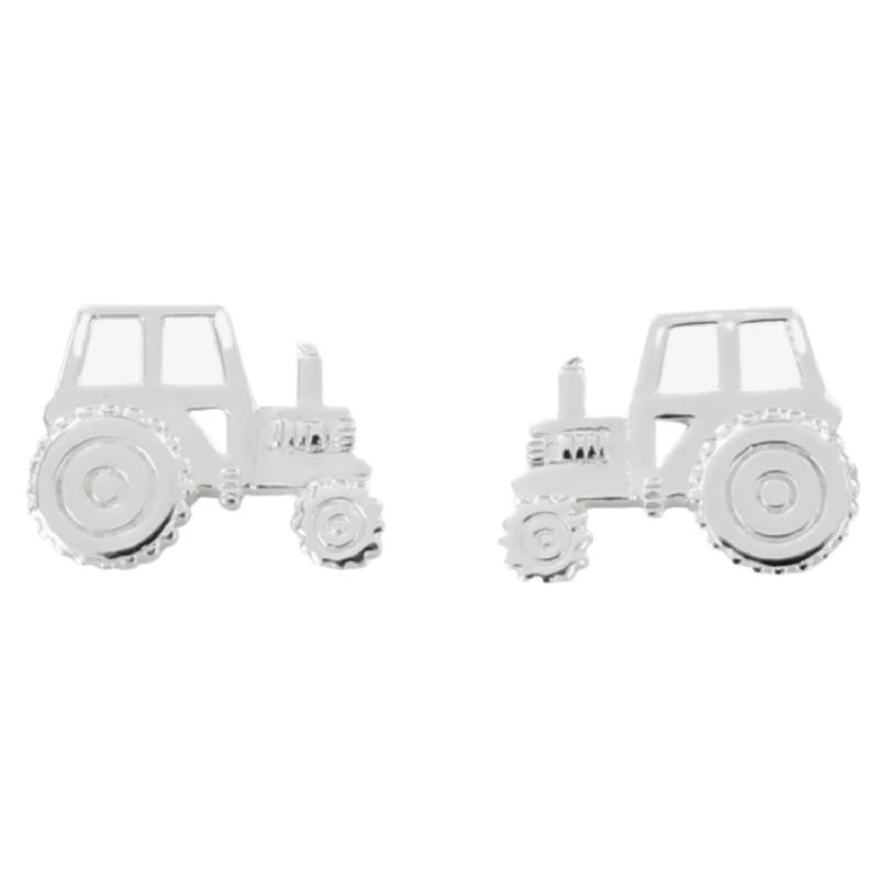 cocktail rings for women -Sterling Silver Tractor Stud Earrings