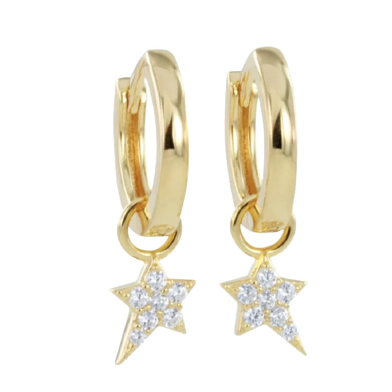 vintage-style rings for women -Starry Night Pave Hoop Earrings