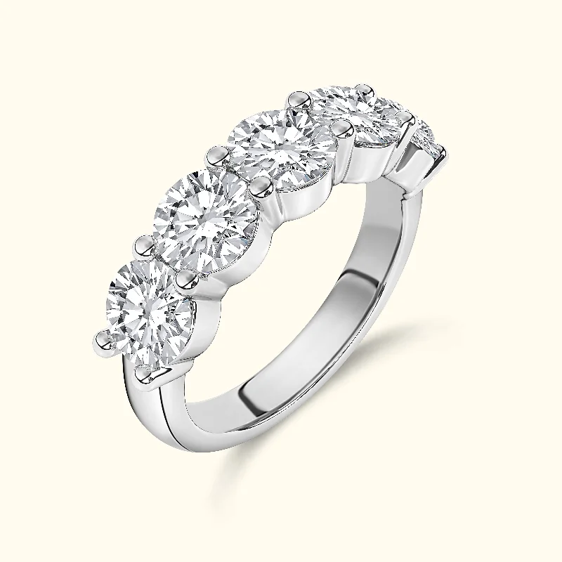 unique diamond engagement rings -'Emily' 5 Stone 2.00ct  Round Diamond Wedding Band