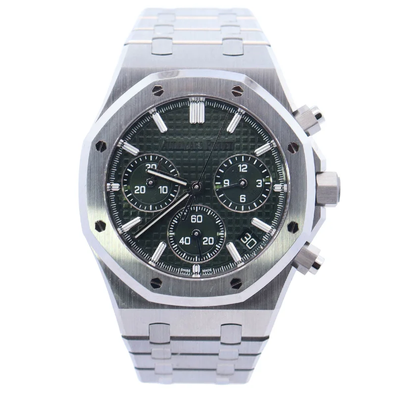 Audemars Piguet Royal Oak " 50th Anniversary" 41mm Stainless Steel Green Chronograph Dial Watch Reference# 26240ST.OO.1320ST.04