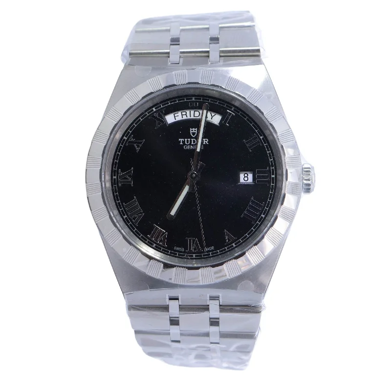 Tudor Royal Stainless Steel 41mm Black Roman Dial Watch Reference# 28600