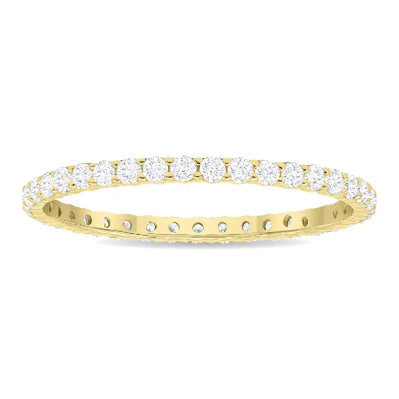 Women's 1/2 Carat TW Thin Diamond Eternity Band in 10K Yellow Gold