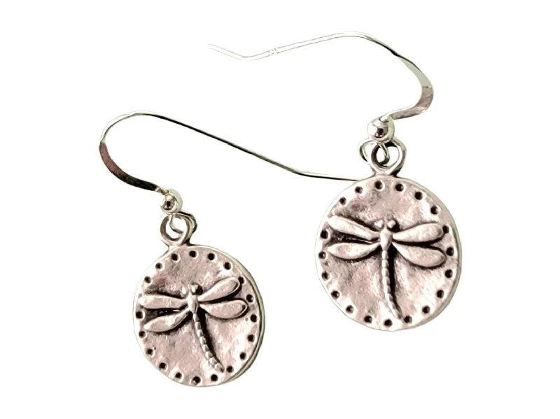 birthstone rings for women -Silver Dragonfly earrings