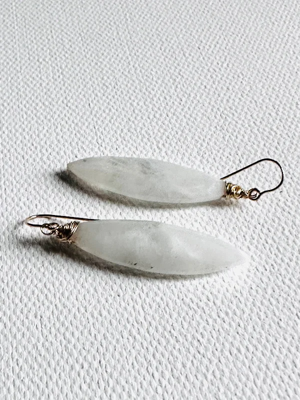 custom diamond rings for women -Moonstone Earrings Gemstone Teardrop Earrings