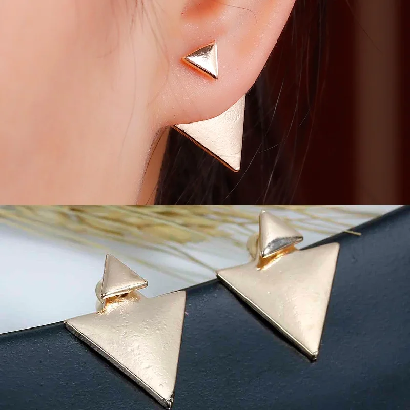 diamond earrings for women -Sexy Sparkles Ear Jacket Stud Earrings Back Ear Cuffs Stud Earring