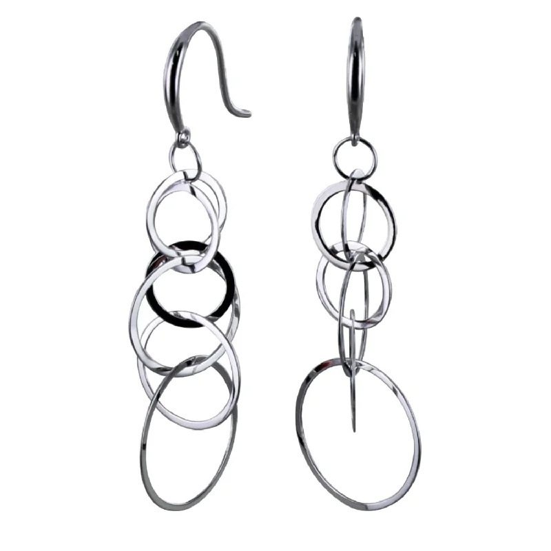 chunky earrings for women -Sterling Silver Slinky Earring