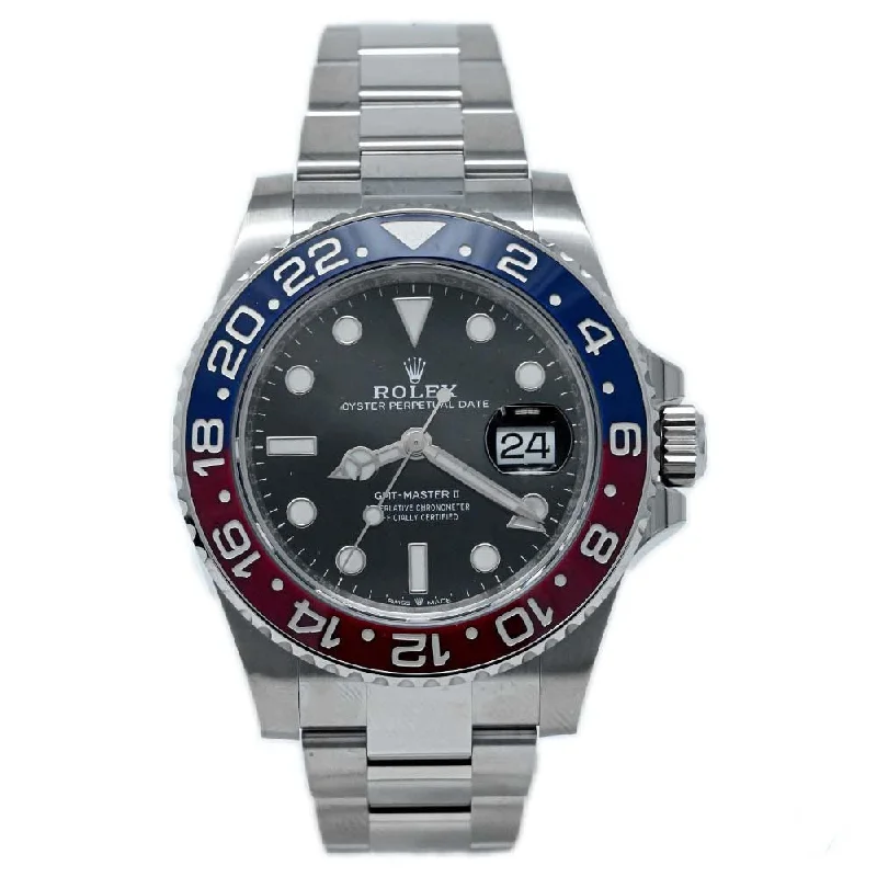 Rolex GMT-Master II "Pepsi" Stainless Steel 40mm Black Dot Dial Watch Reference# 126710BLRO