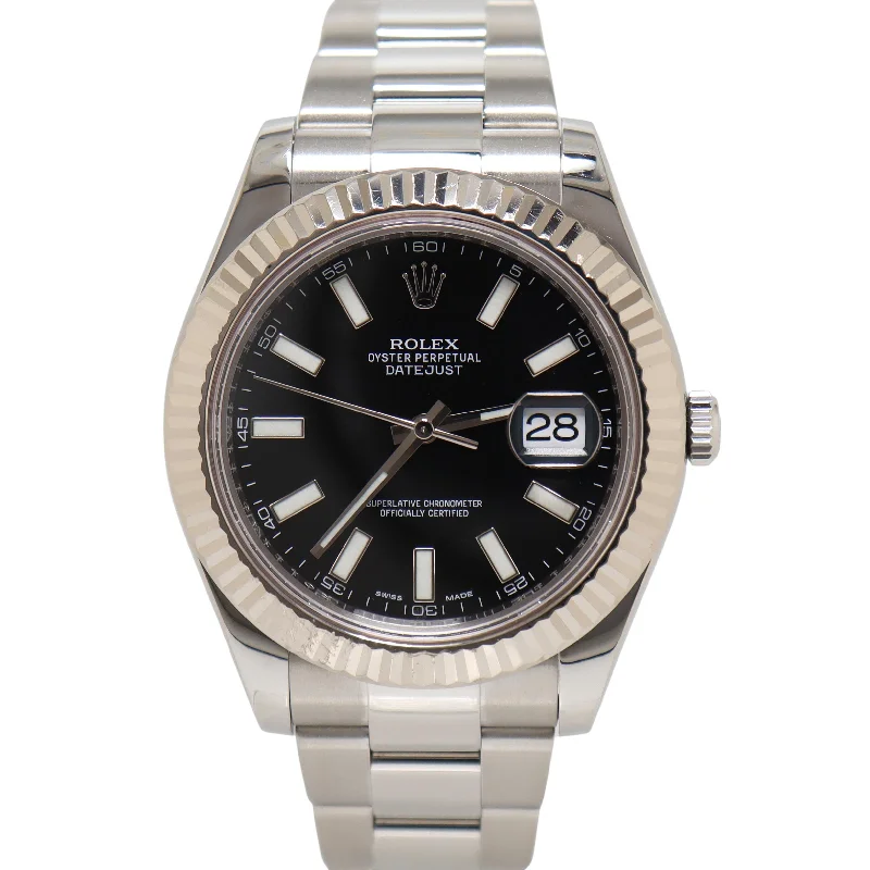 Rolex Datejust 41mm Black Dial Watch Ref# 116334