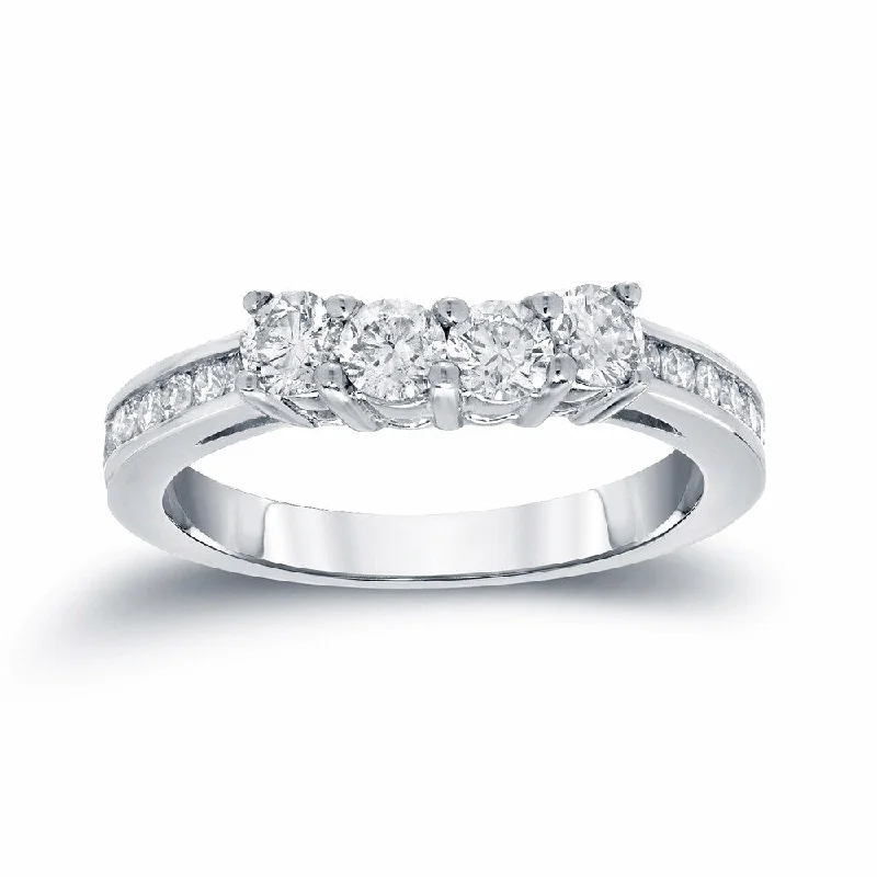 classic engagement rings for women -Auriya Round Diamond Wedding Band 7/8ct TDW 14k White Gold