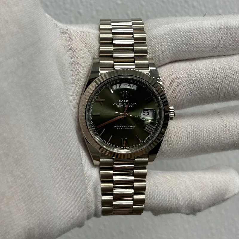 Rolex Day-Date 40mm Olive Dial Watch Ref# 228239