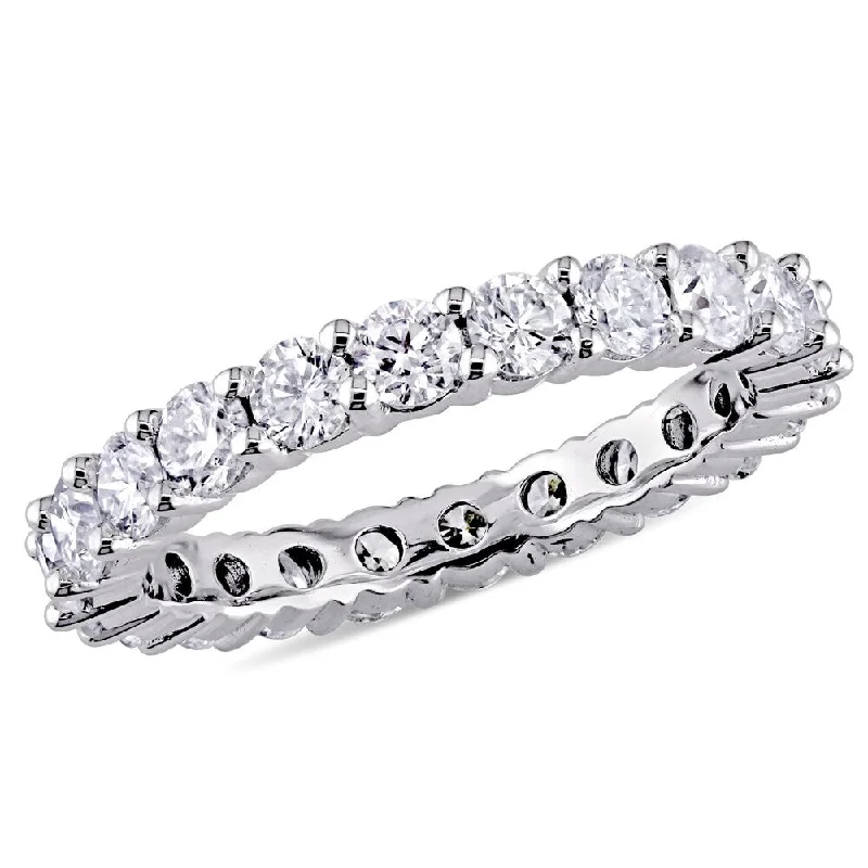 Miadora 14k White Gold 2ct TDW Diamond Eternity Band Ring