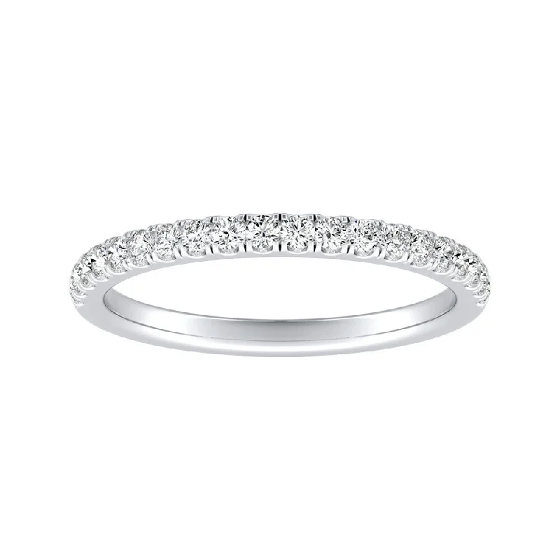 custom wedding and engagement rings -Auriya 1/3ctw Classic Round Diamond Wedding Band Platinum