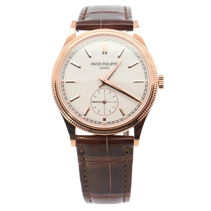 Patek Philippe Calatrava Rose Gold 39mm White Stick Dial Watch Reference# 6119R-001