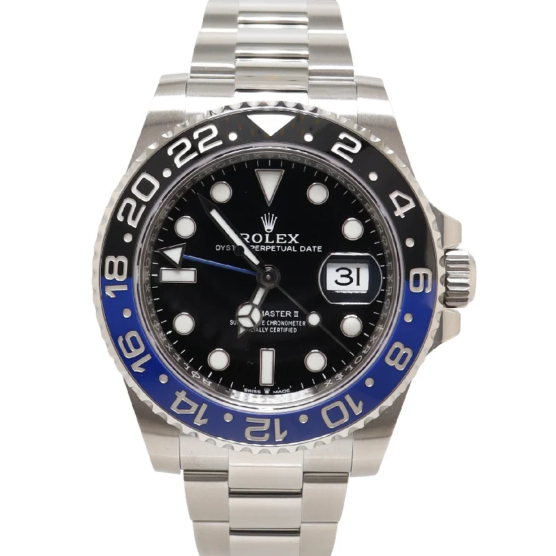 Rolex GMT-Master II "Batman" Stainless Steel 40mm Black Dot Dial Watch Reference# 116710BLNR