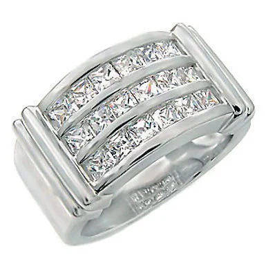 Bronson: 3.1ct Mens Russian Ice CZ Channel Band Ring