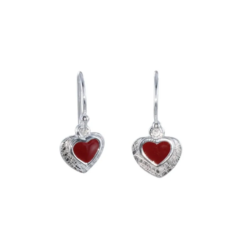 minimalist earrings for women -Red Love Heart Earrings