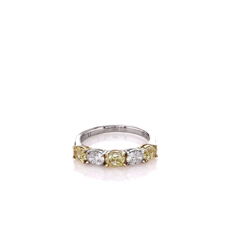 matching engagement rings for couples -18k Two-Tone Yellow and White Diamond Band