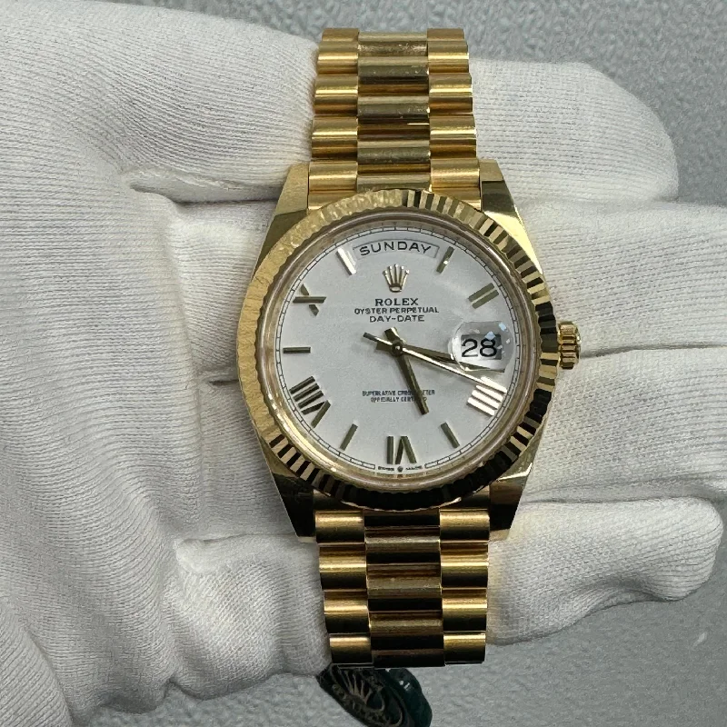 Rolex Day-Date 40mm White Dial Watch Ref# 228238