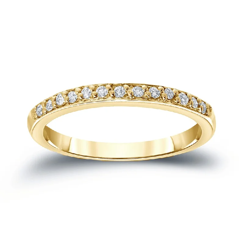 engagement ring sets for women -Auriya Round-Cut Diamond Wedding Band 1/6ct TDW 14k Gold