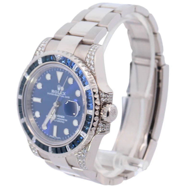 Rolex GMT-Master II 40mm White Gold Blue Dot Dial Watch Reference# 116659SABR