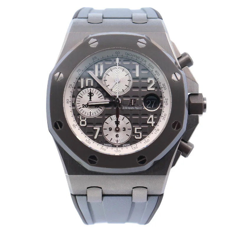 Audemars Piguet Royal Oak Offshore Titanium 42mm Grey Chronograph Dial Watch Reference# 26470IO.OO.A006CA.01