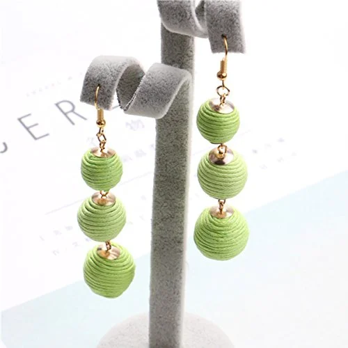 pear-shaped rings for women -SEXY SPARKLES Sexy Sparkles Bon Bon Thread Ball Dangle Earrings Lantern Ball Fashion Earrings