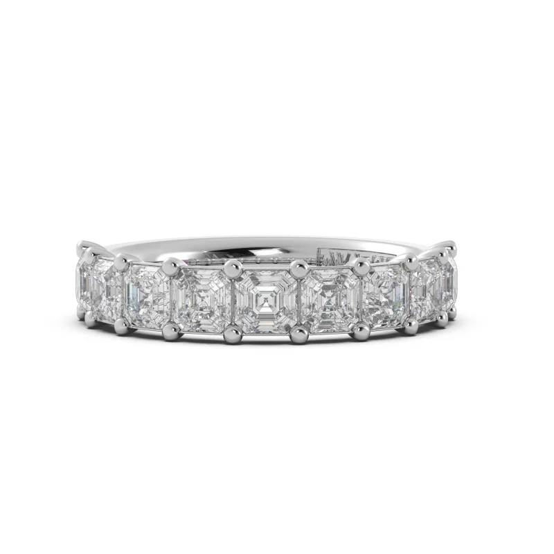 matching engagement and wedding rings -2.50ct tw Asscher Cut Diamond Band