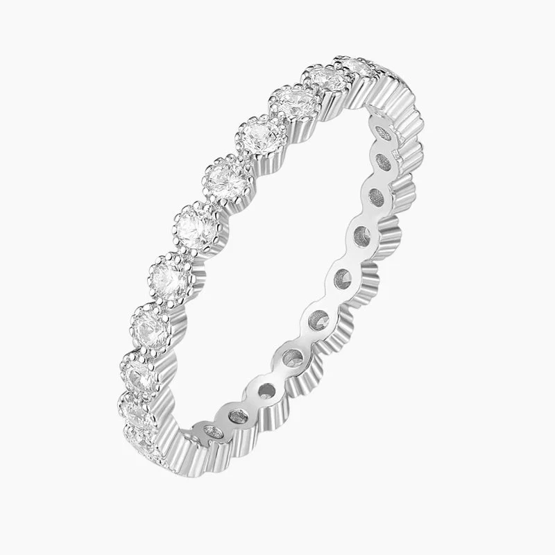 Cubic Zirconia Full Eternity Stackable Band Ring