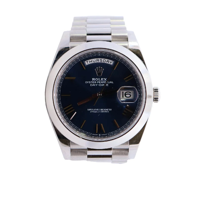 Rolex Day-Date 40mm Blue Dial Watch Ref# 228206