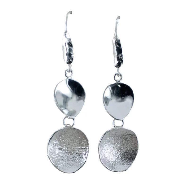 cocktail rings for women -Sterling Silver Shingle Drop Earrings