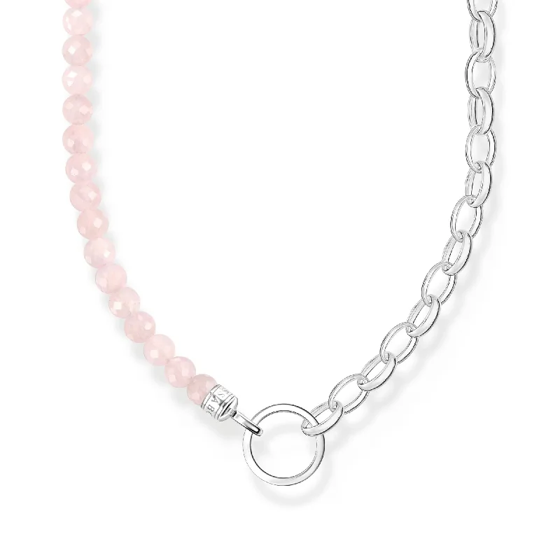 pendant necklaces for women -THOMAS SABO Chain Rose Quartz Bead Necklace