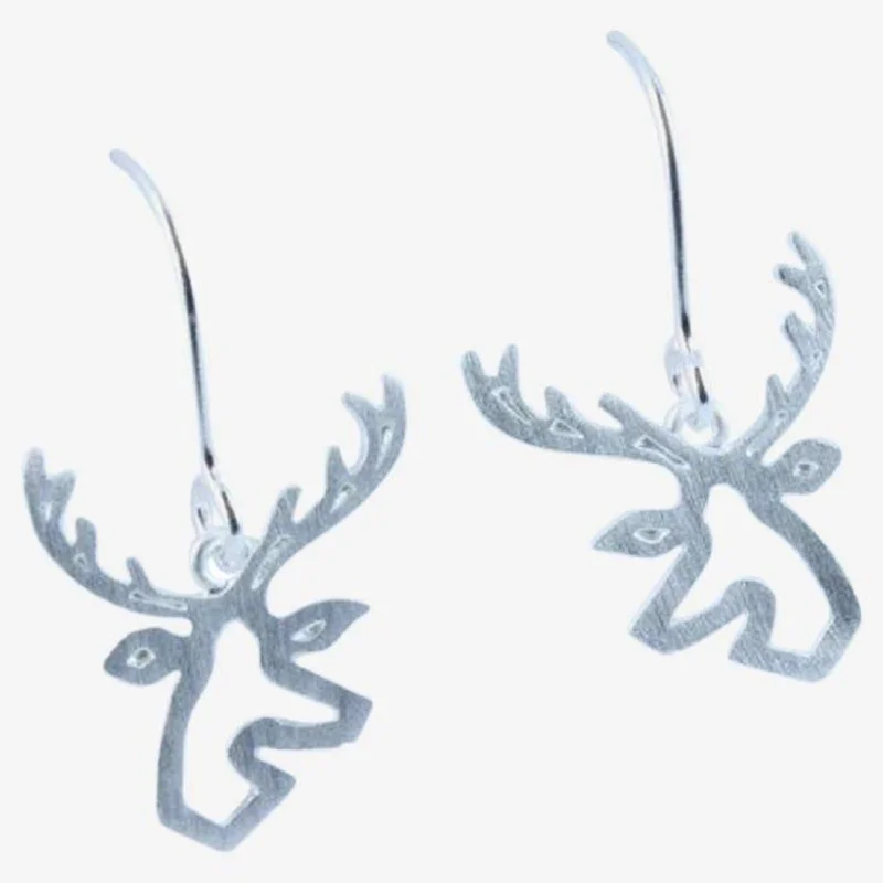 eternity rings for women -Sterling Silver Stag Head Earrings