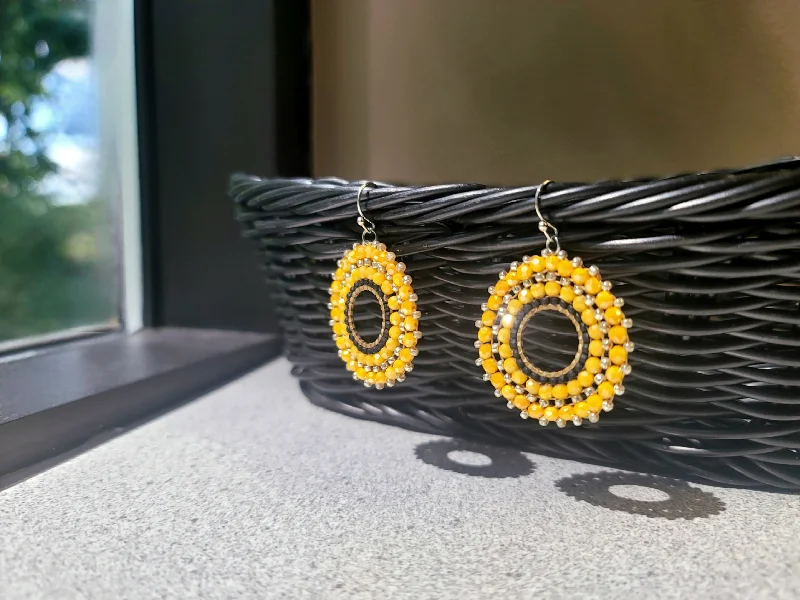 stylish rings for women -Yellow Ferris Wheel Earrings