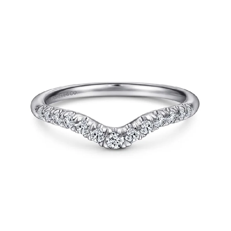 custom bridal engagement rings -Contour French Pave Diamond Wedding Band