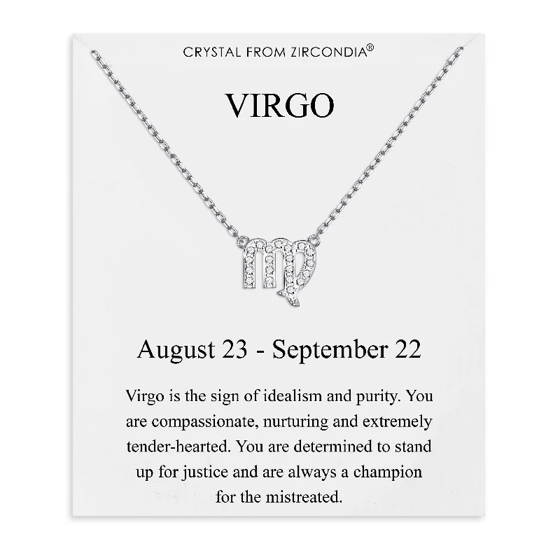 dainty necklaces for women -Virgo Zodiac Star Sign Necklace Created with Zircondia® Crystals