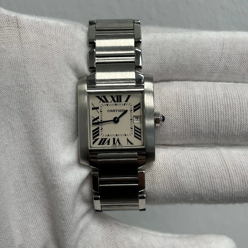 Cartier Tank 25mm White Dial Watch Ref# W51011Q3