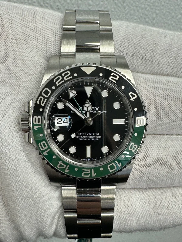 Rolex GMT Master II "Sprite" Stainless Steel 40mm Black Dot Dial Watch Reference #: 126720VTNR