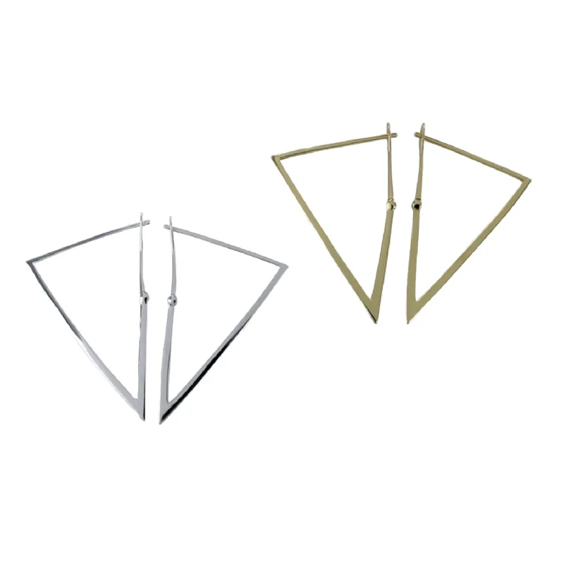 affordable diamond rings for women -Iso Triangle Hoop Earring