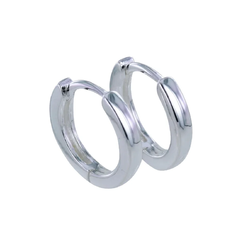 affordable gemstone rings for women -Sterling Silver Sleepy Jean Hoop Earrings