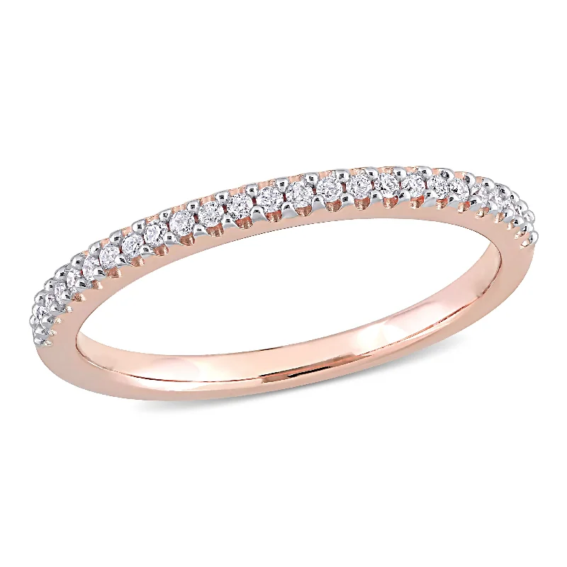 Miadora 14k Rose Gold 1/8ct TDW Diamond Stackable Eternity Band Ring