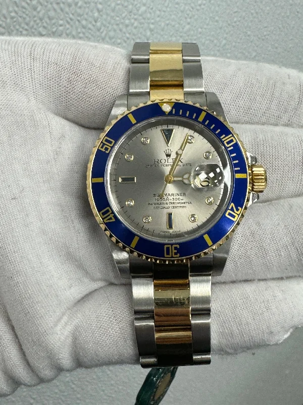 Rolex Submariner Date 40mm "Slate Serti" Yellow Gold & Stainless Steel Slate Diamond Dot Reference #: 16613Dial Watch