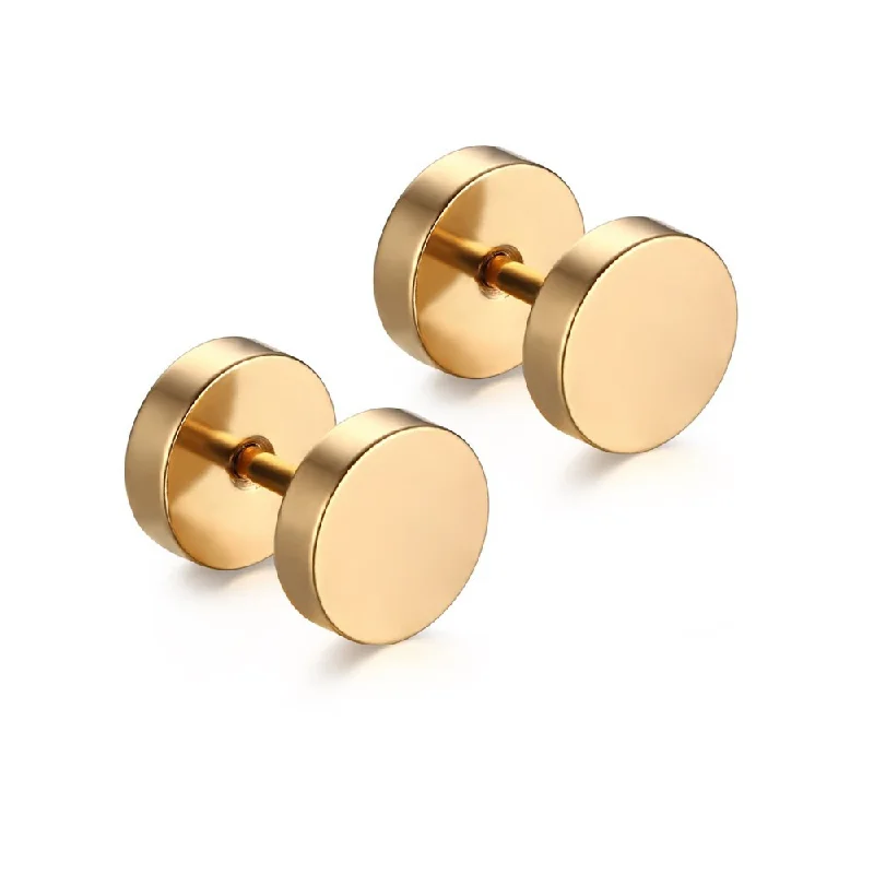 designer earrings for women -Sexy Sparkles Jewelry Stainless Steel Mens Womens Gold Stud Earrings Ear Plugs Tunnel