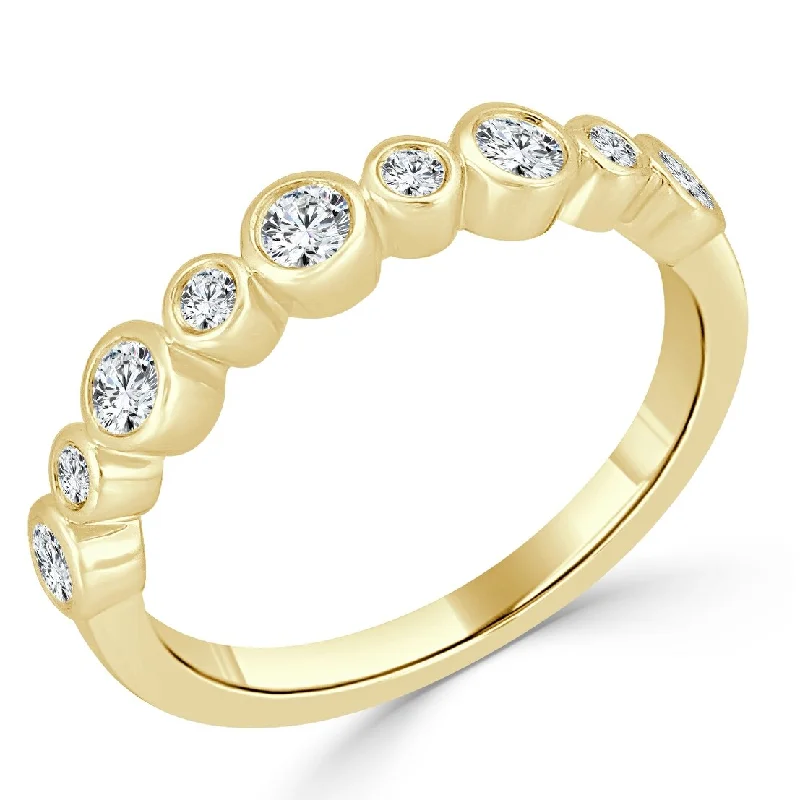 bridal engagement rings for women -Joelle Diamond Wedding Band Stackable Ring 1/3 ct TDW 14k Yellow Gold