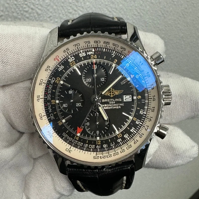 Breitling Navitimer 46mm Black Dial Watch Ref# A24322