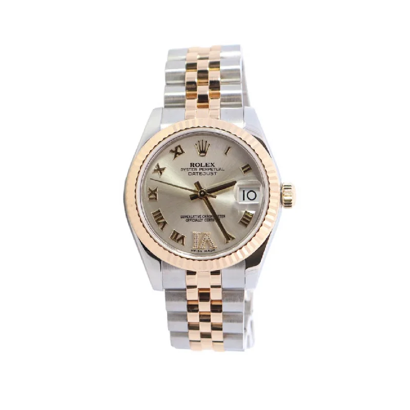 Rolex Datejust Two Tone Yellow Gold & Steel 31mm Silver Roman Dial Watch Reference #: 178273