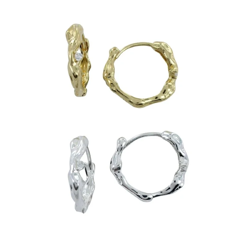 affordable gemstone rings for women -North Star Textured Hoop Earring