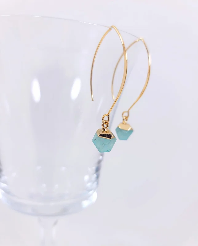 pearl earrings for women -Misty Agate Earrings